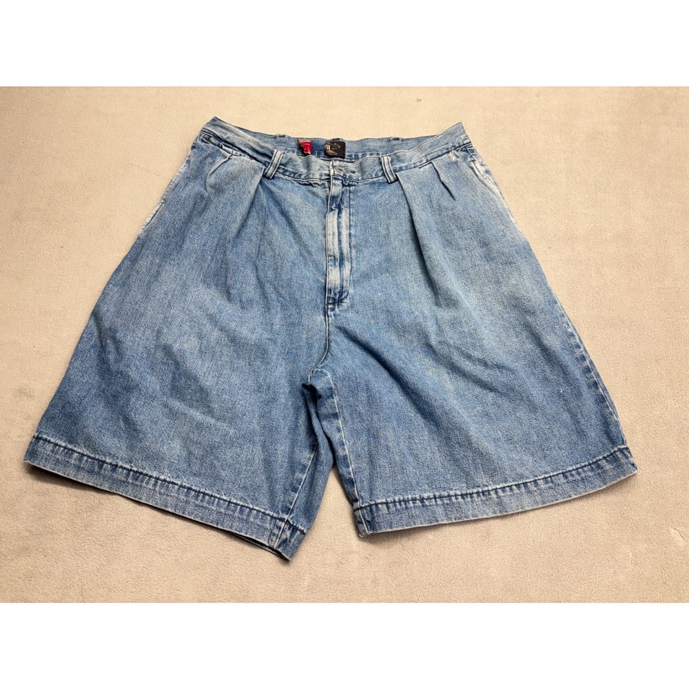 RRL Ralph Lauren Double RL Mens Pleated Denim Shorts Light Wash Blue Workwear 32